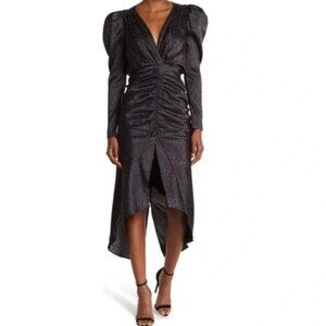 RONNY KOBO Astrid Dress M Black Leopard Print Dress Romantic Goth Grunge